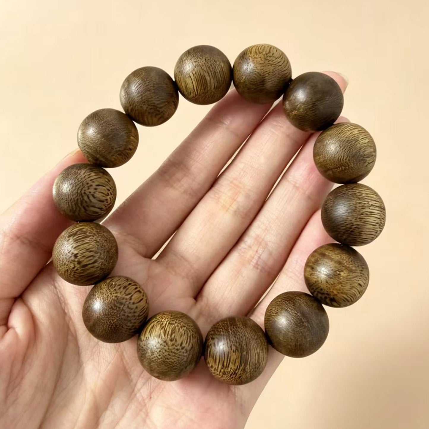 Kyara Agarwood Bracelet 16mm Round Beads | Classic Single Strand | Natural Resin Rich | Smooth Polished | Substantial Presence