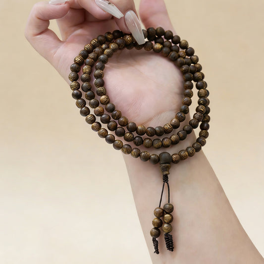 Kyara Agarholz Armband 6mm runde Perlen | Klassisches Kugeldesign | Reich an Naturharz | Glatt poliert | Traditioneller Stil