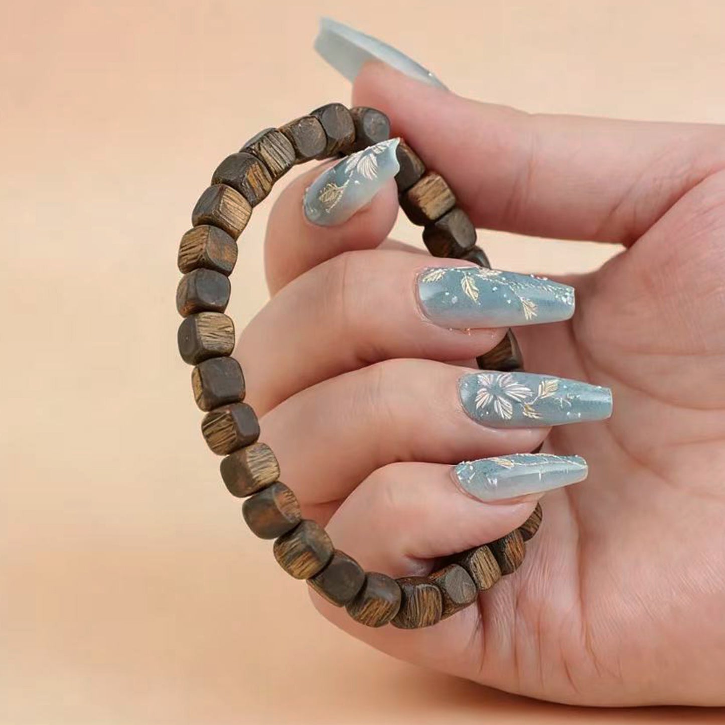 06mm Kyara Agarwood Bracelet Cube Beads | Square Sugar Cut | Natural Resin Rich | Smooth Polished | Geometric Modern Style