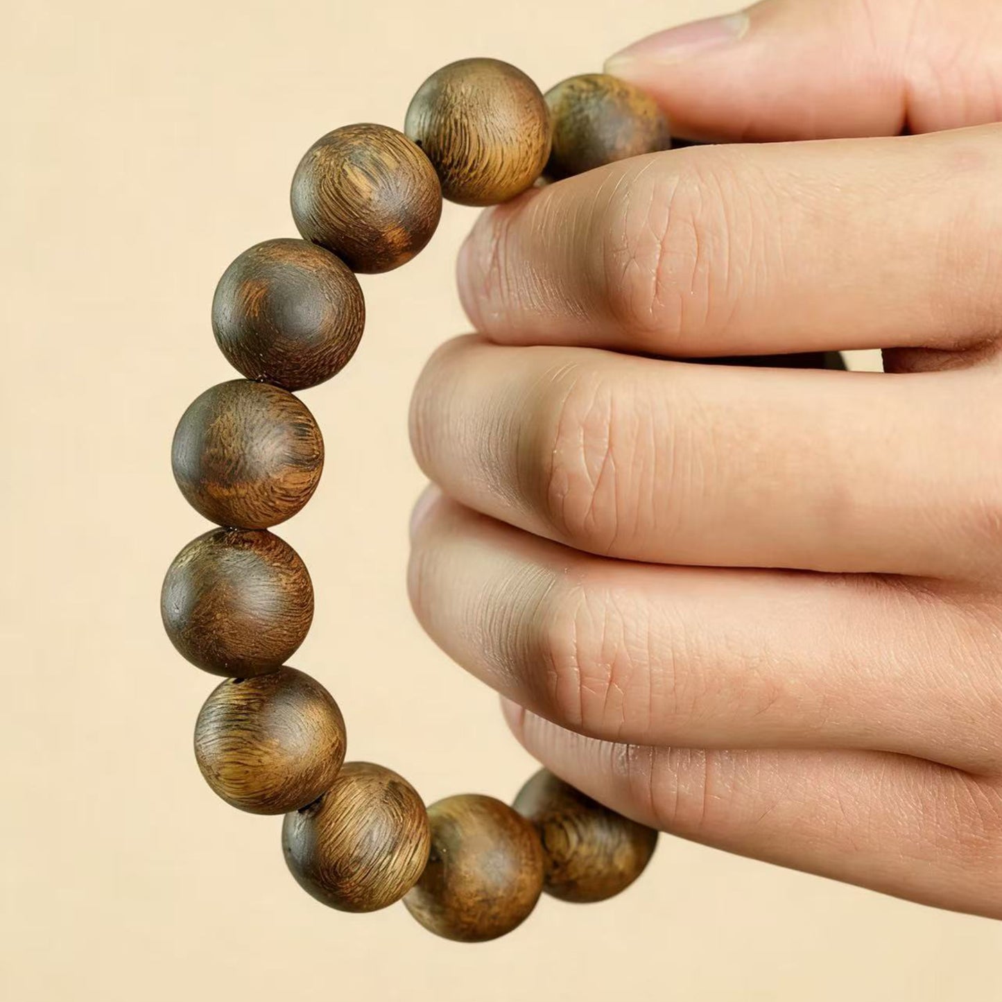 Kyara Agarwood Bracelet 15mm Round Beads | Classic Single Strand | Natural Resin Rich | Smooth Polished | Substantial Presence