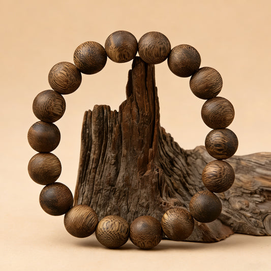 Kyara Agarwood Armband 10mm runde Perlen | Klassisches Kugeldesign | Natürliches Harzreich | Glatt poliert | Traditioneller Stil
