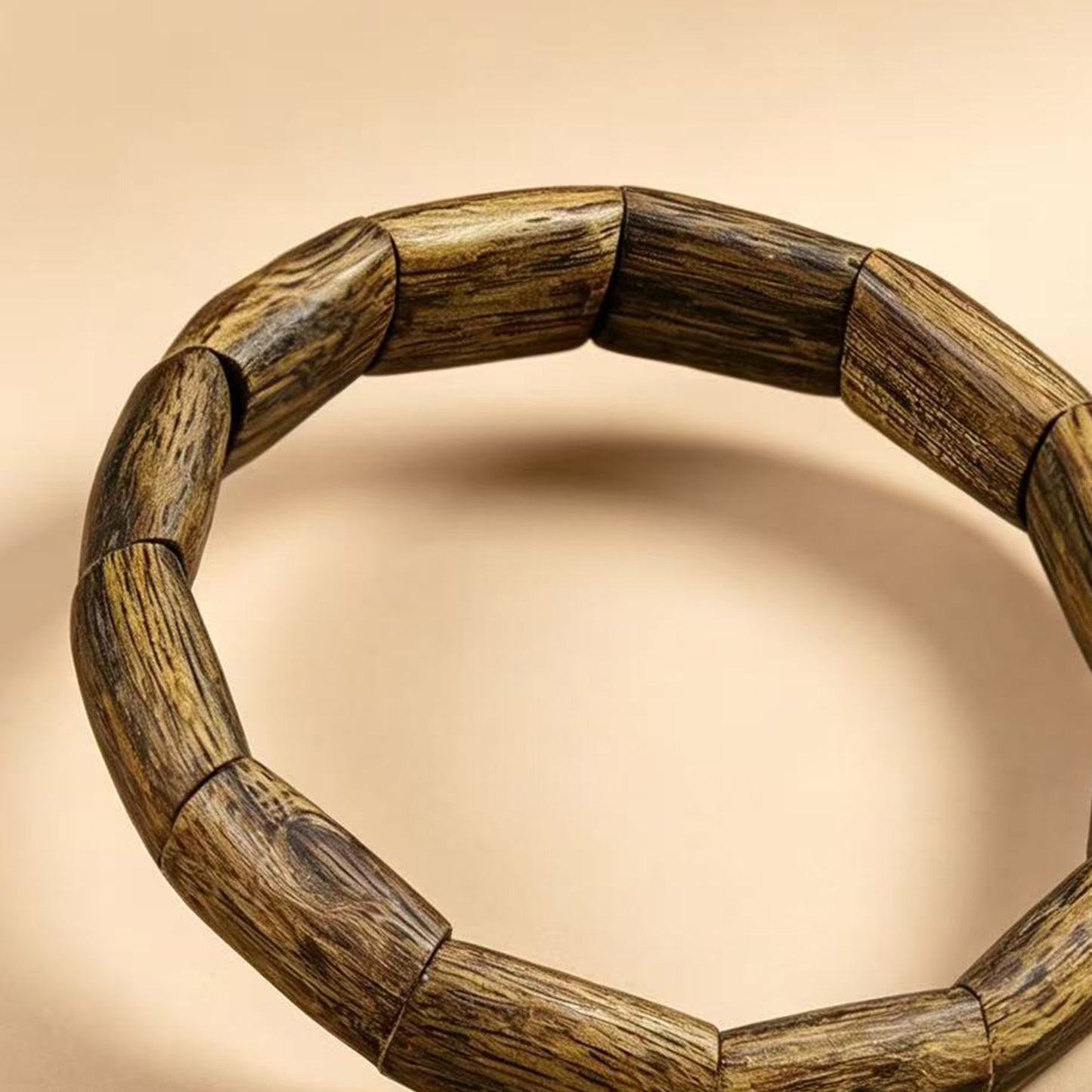 10mm | Handcarved Agarwood Bangle Bracelet | Natural Oud Wood | Artisan Crafted Wooden Cuff | Sustainable Plantation Sourced