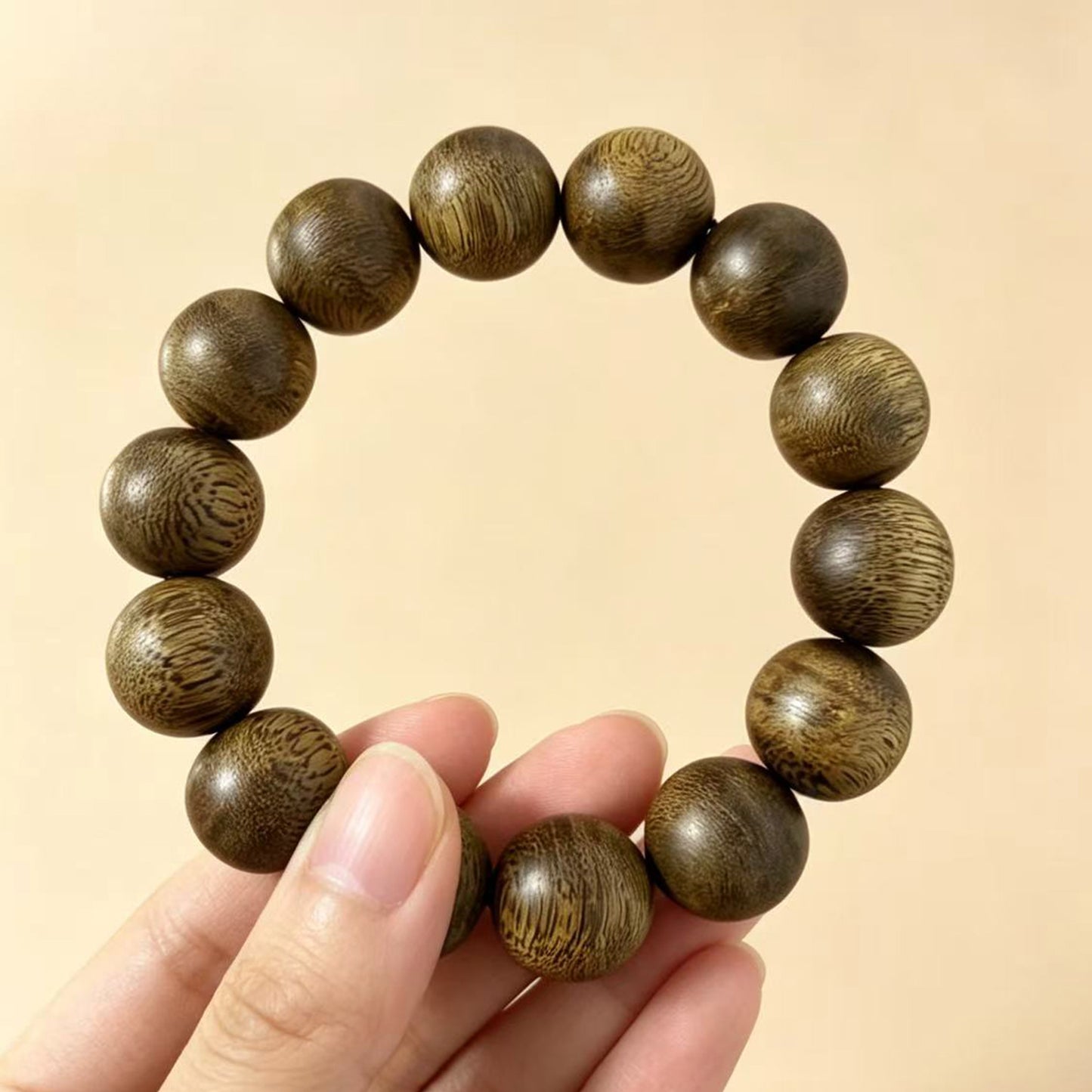 Kyara Agarwood Bracelet 16mm Round Beads | Classic Single Strand | Natural Resin Rich | Smooth Polished | Substantial Presence