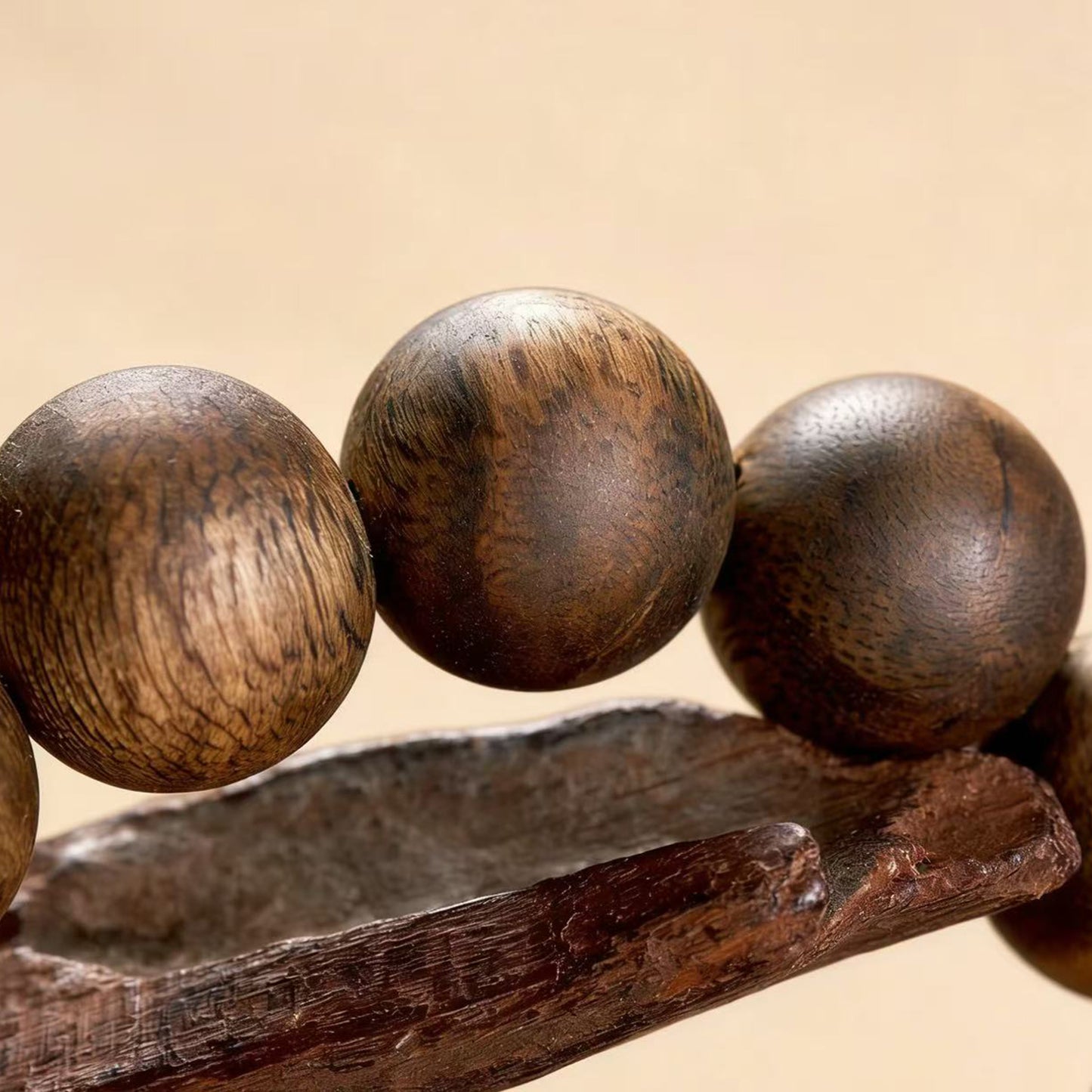 Kyara Agarwood Bracelet 15mm Round Beads | Classic Single Strand | Natural Resin Rich | Smooth Polished | Substantial Presence