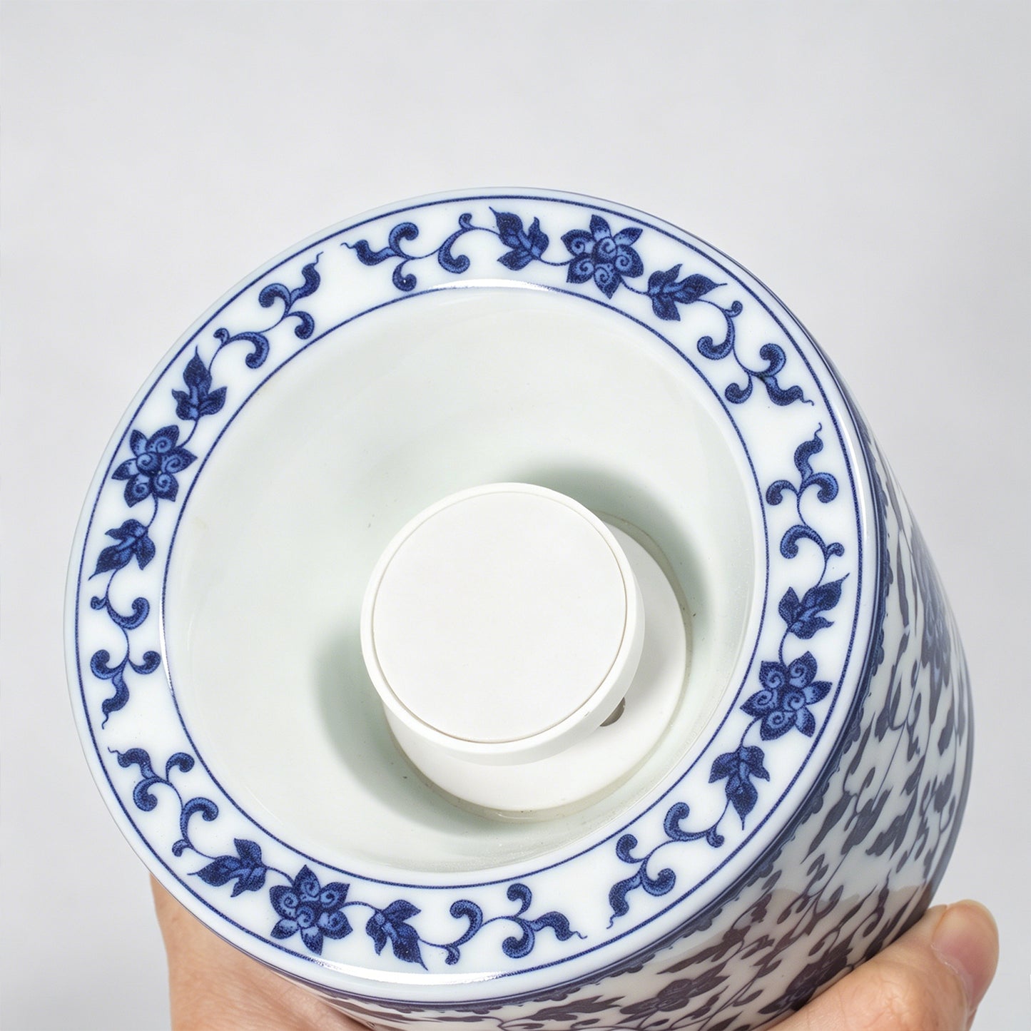 Blue and White Porcelain Electric Incense Burner with Night Light | Ceramic Aroma Diffuser with Timer | Chinese Style Zen Home Decor