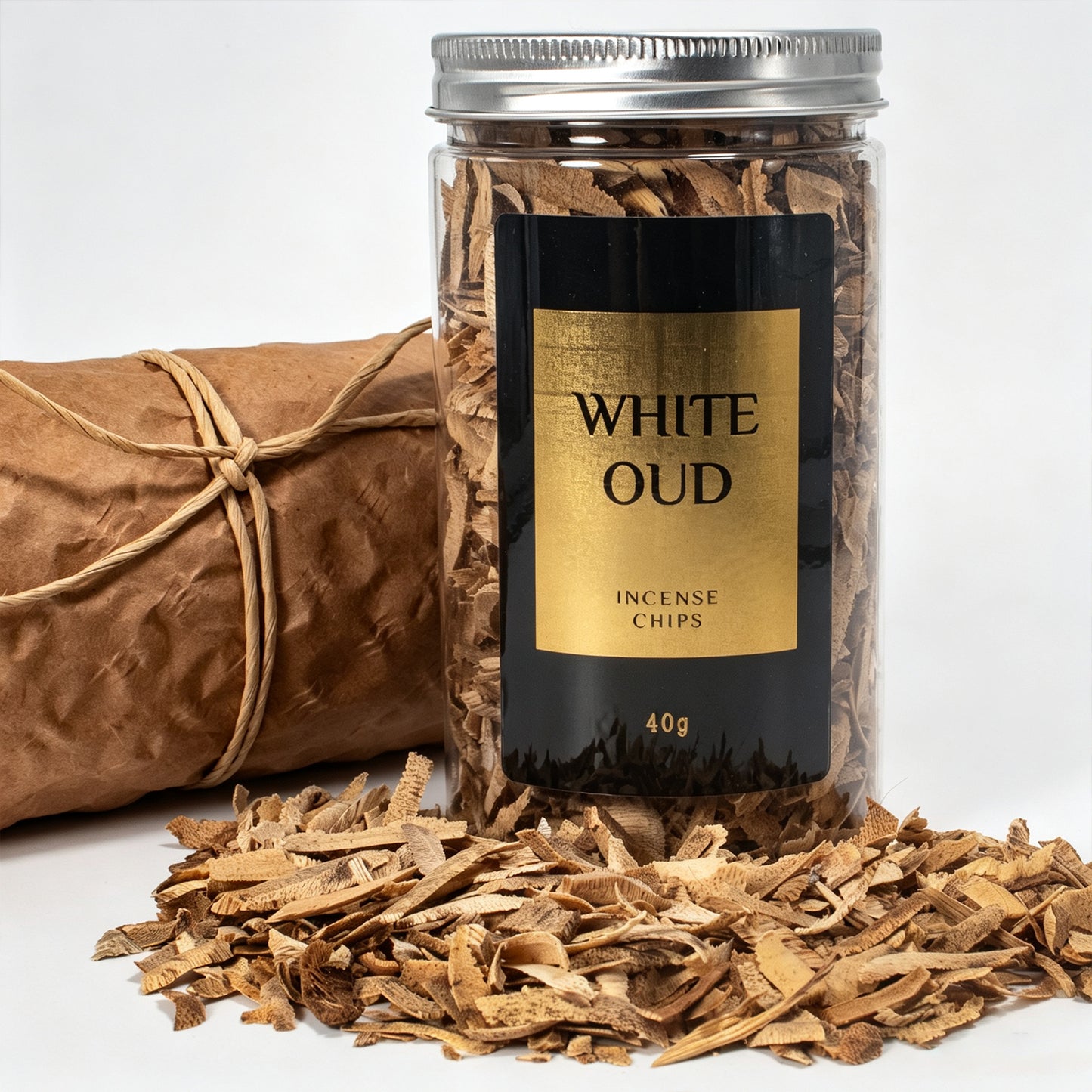White Oud Incense Chips | Natural Agarwood Shavings for Electric Burner | 40g Raw Aromatic Wood | Home Fragrance Supply