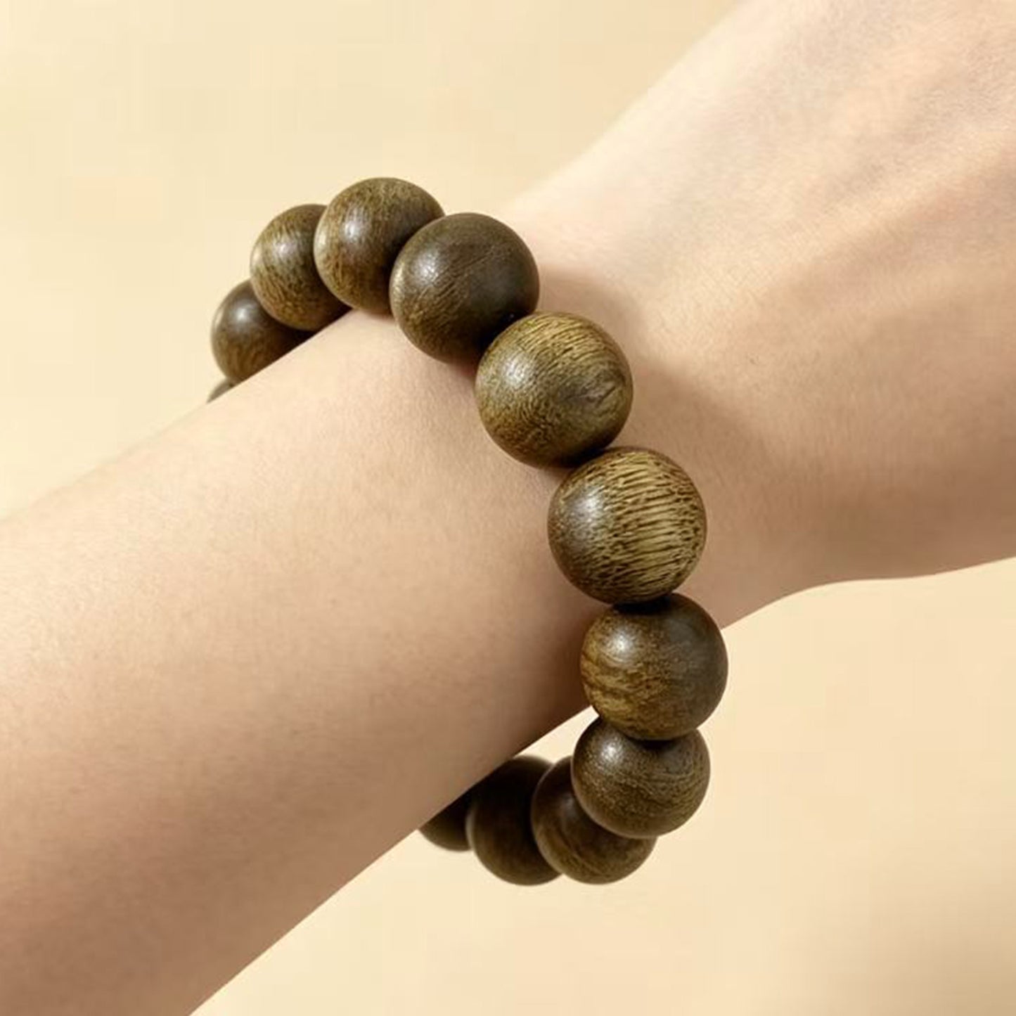 Kyara Agarwood Bracelet 16mm Round Beads | Classic Single Strand | Natural Resin Rich | Smooth Polished | Substantial Presence