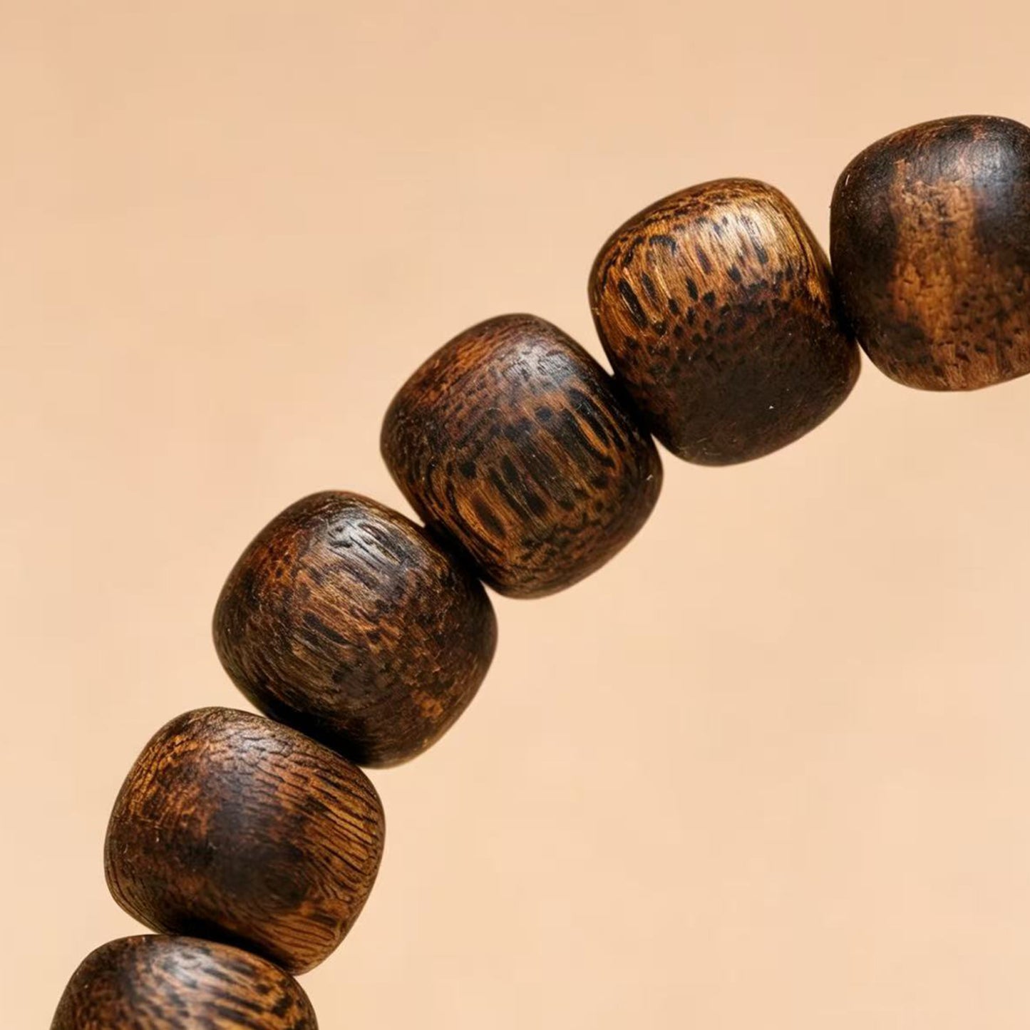 Kyara Agarwood Bracelet 9mm Classic Barrel | Traditional Old-Style Beads | Natural Resin Rich | Smooth Polished | Refined Medium Size