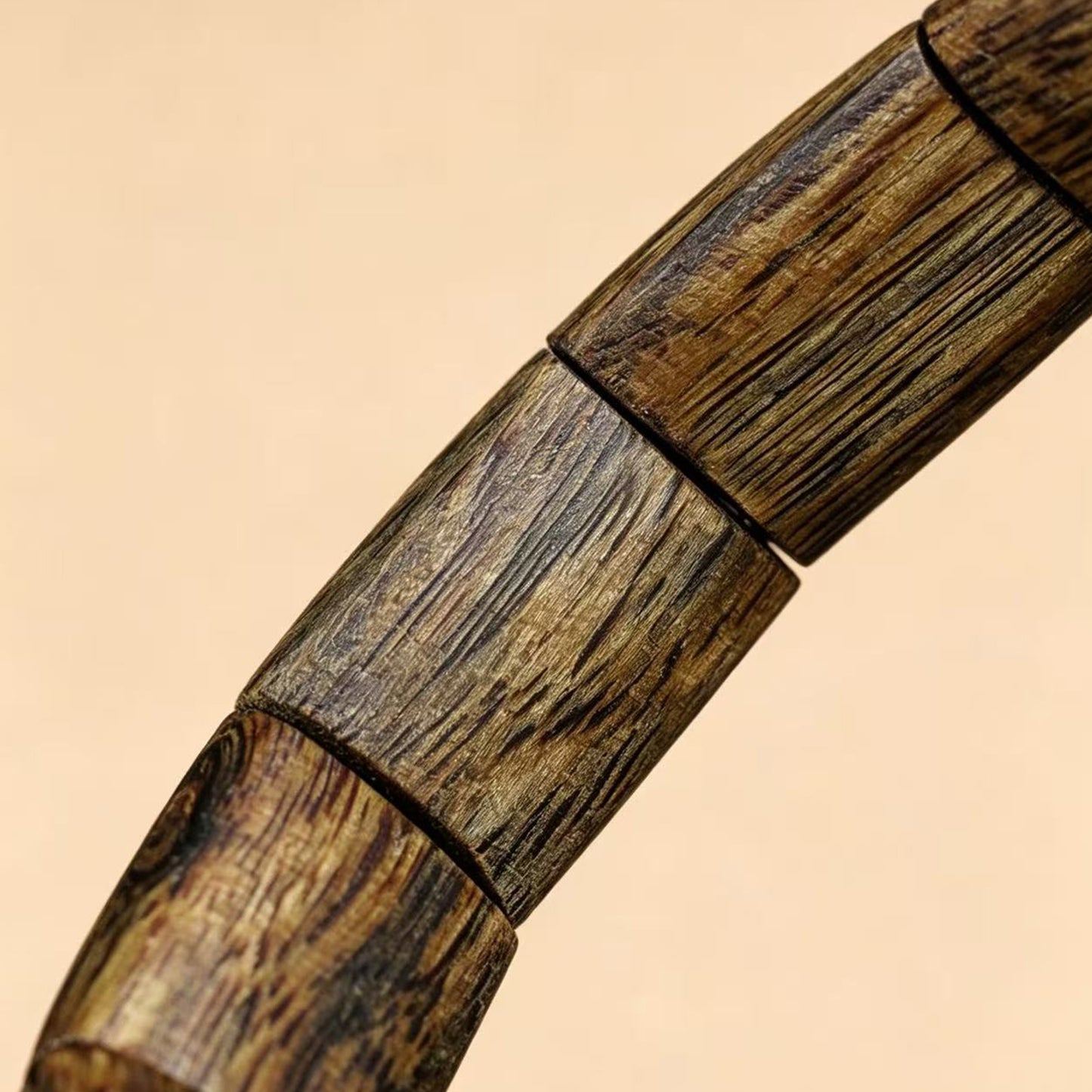 10mm | Handcarved Agarwood Bangle Bracelet | Natural Oud Wood | Artisan Crafted Wooden Cuff | Sustainable Plantation Sourced
