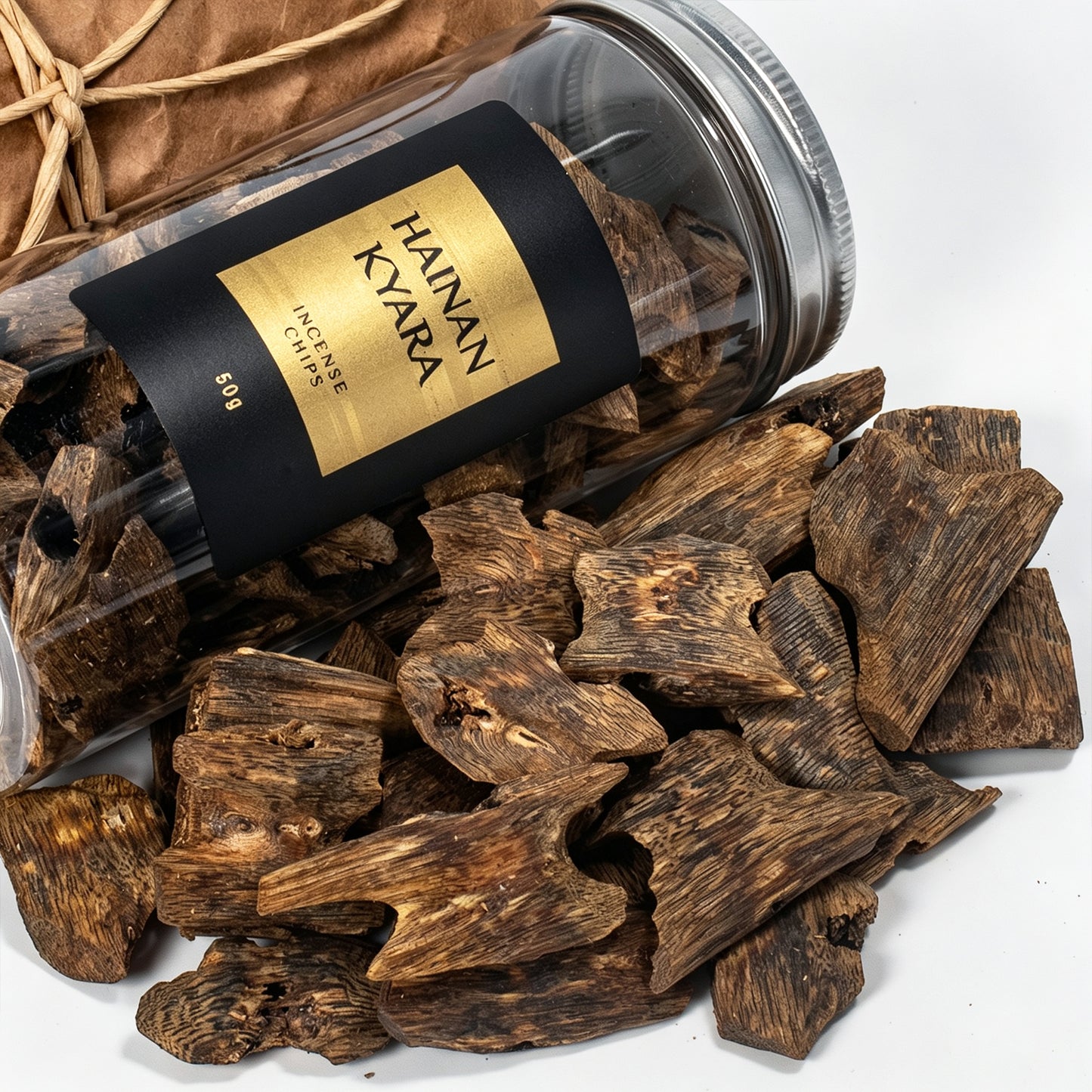 Natural Hainan Kyara Agarwood Raw Material Pieces | Premium Resin-Rich Wood Blocks | Floral Honey Sweet Scent with Cool Milky Notes | Home Incense Burning Supply | 50g