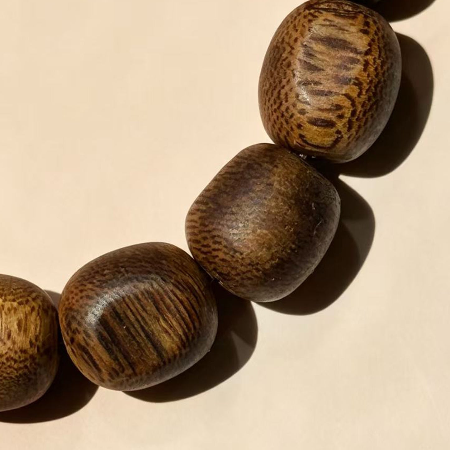 11mm Natural Kyara Agarwood Bracelet, Burl Grain Oudh Barrel Beads Mala, Authentic Aromatic Wood Prayer Beads, Spiritual Gift
