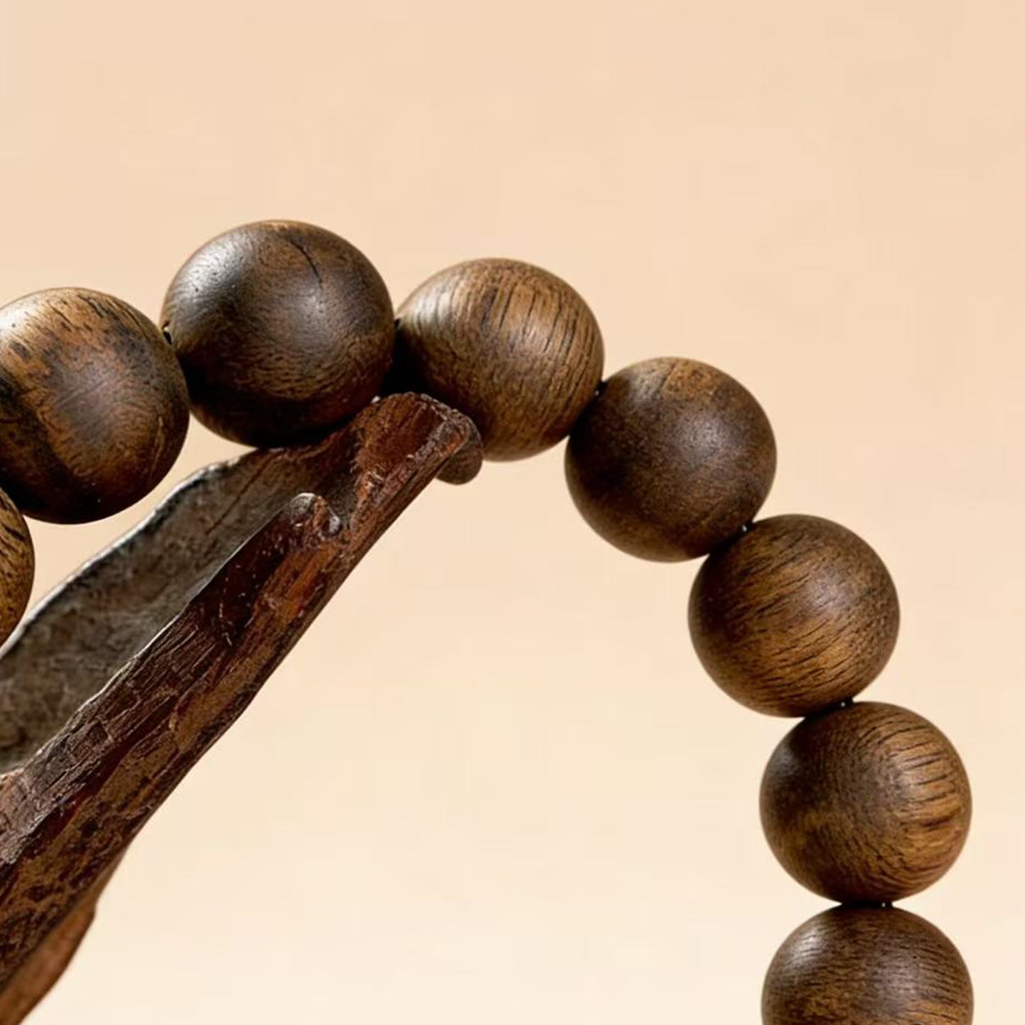 Kyara Agarwood Bracelet 15mm Round Beads | Classic Single Strand | Natural Resin Rich | Smooth Polished | Substantial Presence