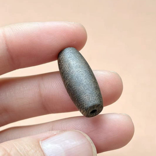 0.8cm Kyara Agarwood Dzi Beads | Natural Barrel Spacers | Tibetan Style Loose Beads | DIY Jewelry Making | Aromatic Wood Spacers
