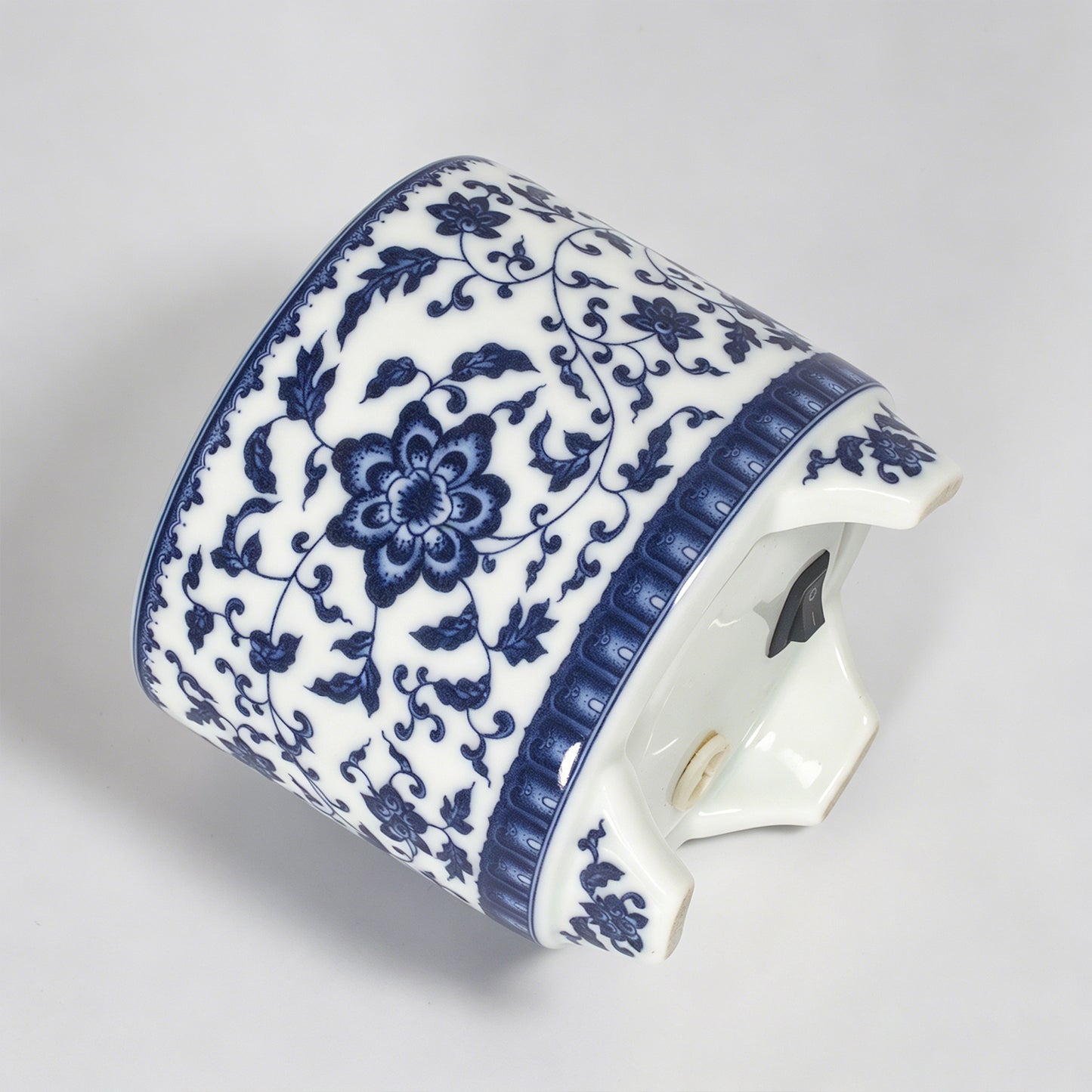 Blue and White Porcelain Electric Incense Burner with Night Light | Ceramic Aroma Diffuser with Timer | Chinese Style Zen Home Decor
