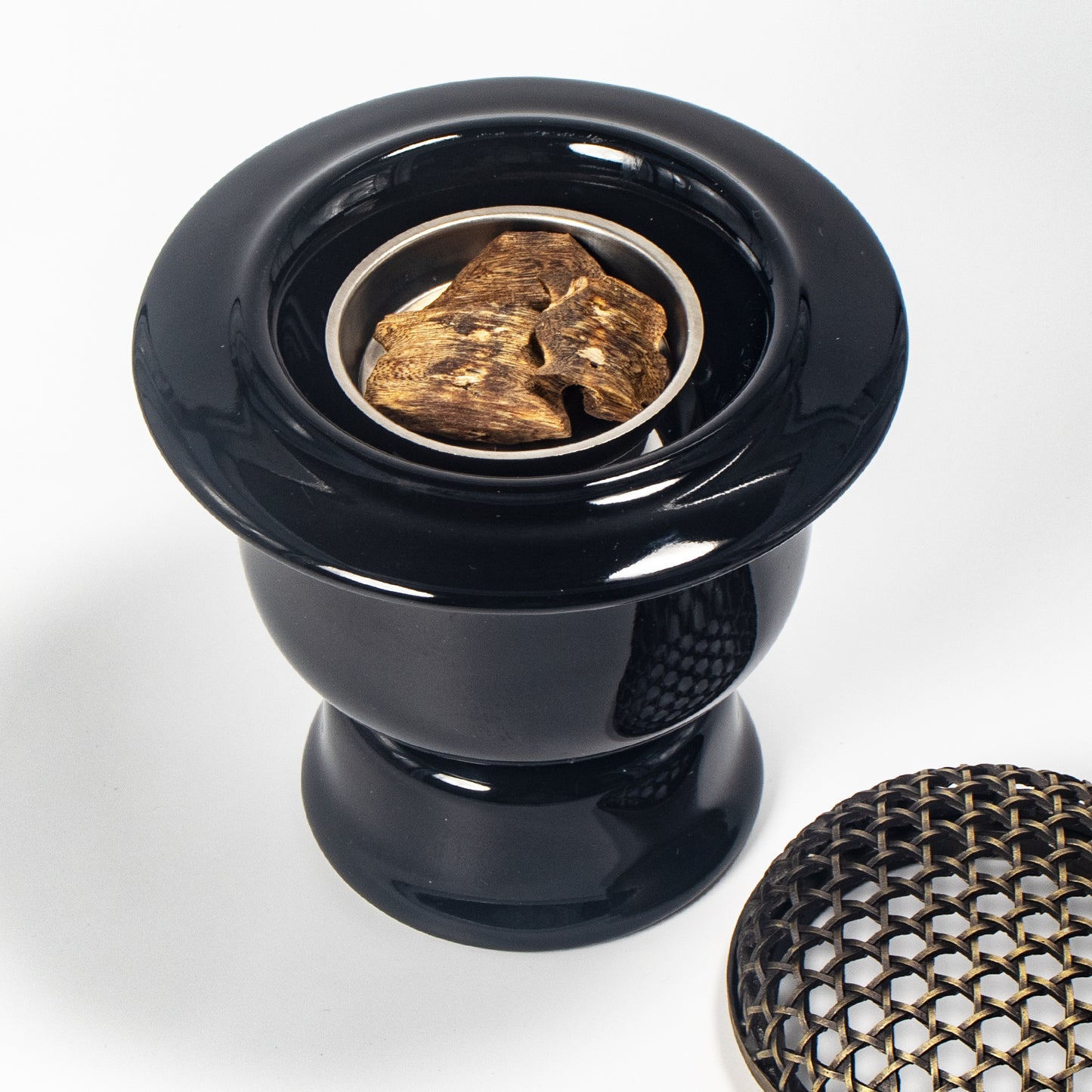 Black Electric Incense Burner with Timer & Temperature Control | High-Temperature Carbonization Aroma Diffuser