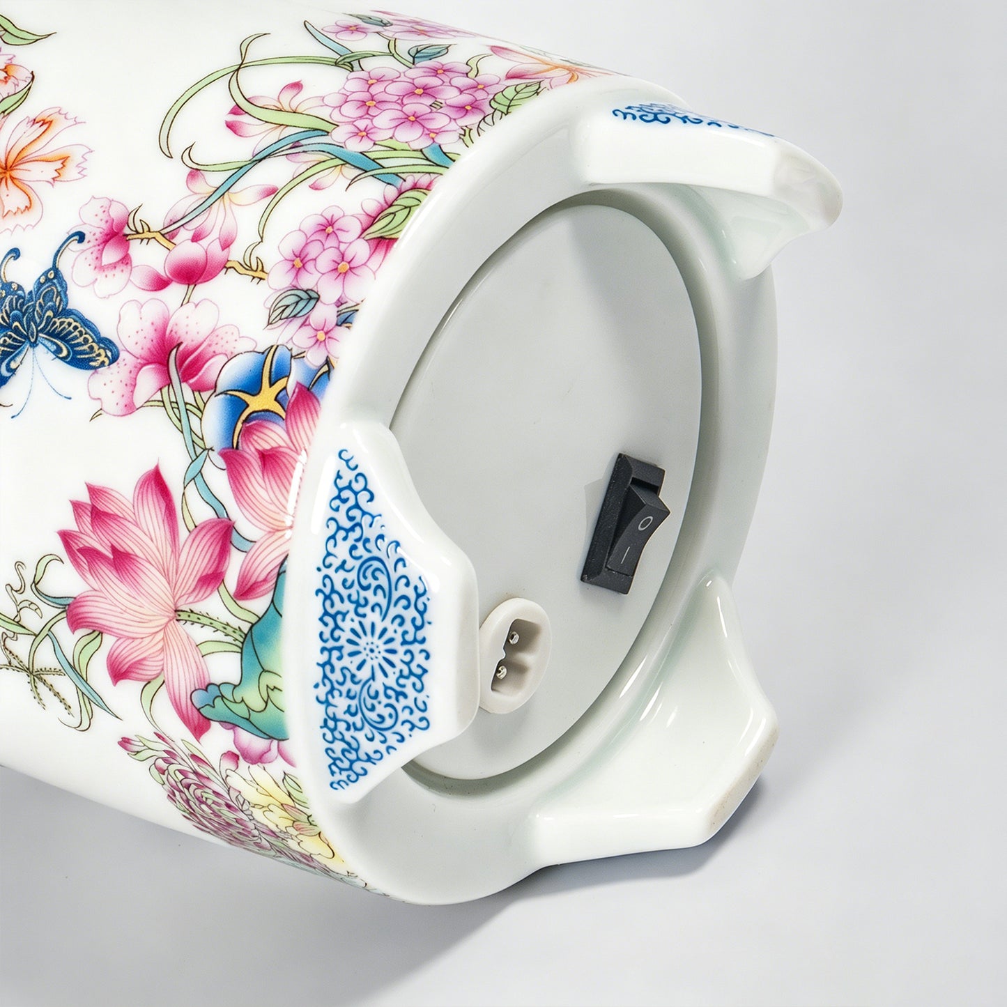 Electric Ceramic Incense Burner with Timer | Floral Butterfly Porcelain Aroma Diffuser with Night Light | Adjustable Temperature Control | Zen Home Decor Gift