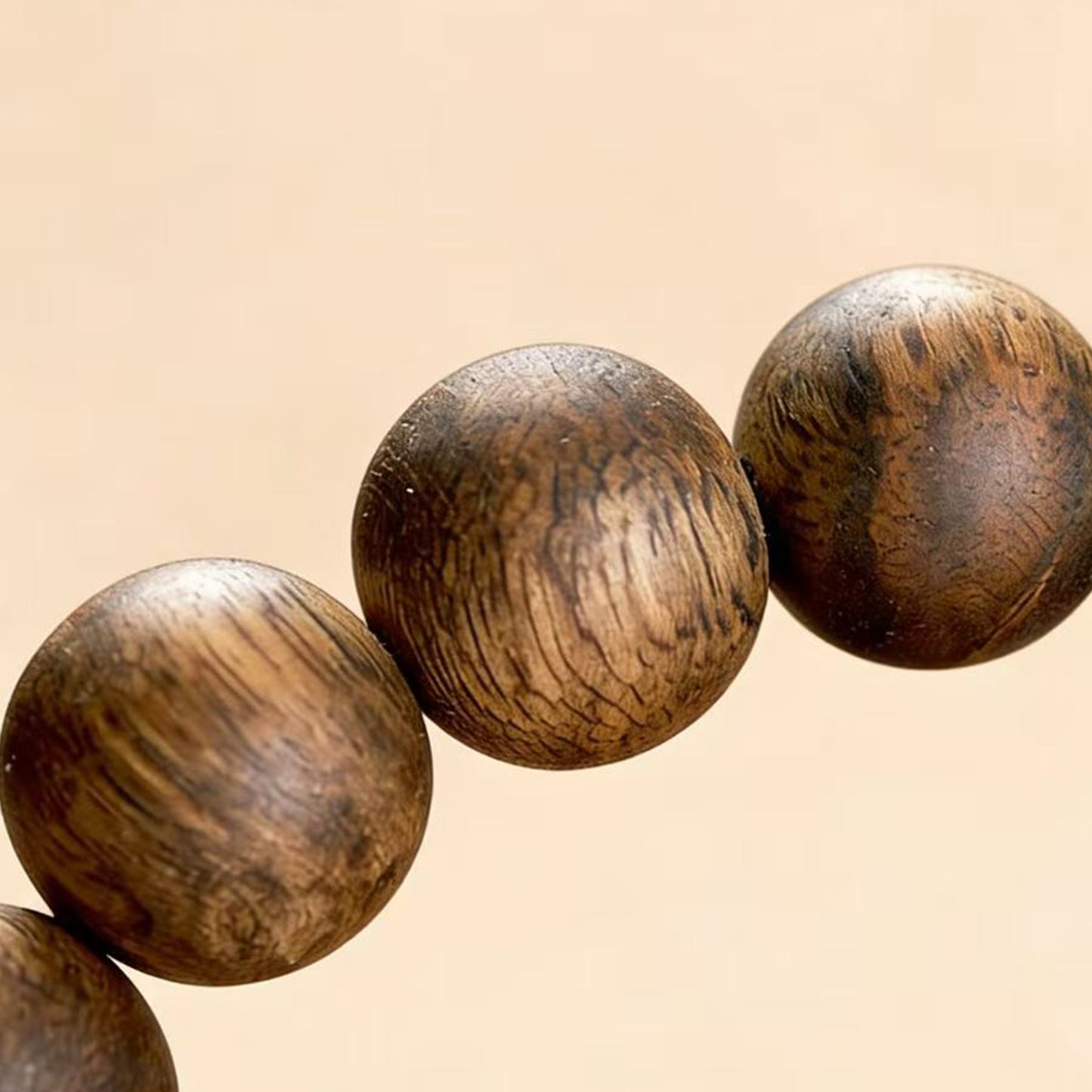 Kyara Agarwood Bracelet 15mm Round Beads | Classic Single Strand | Natural Resin Rich | Smooth Polished | Substantial Presence