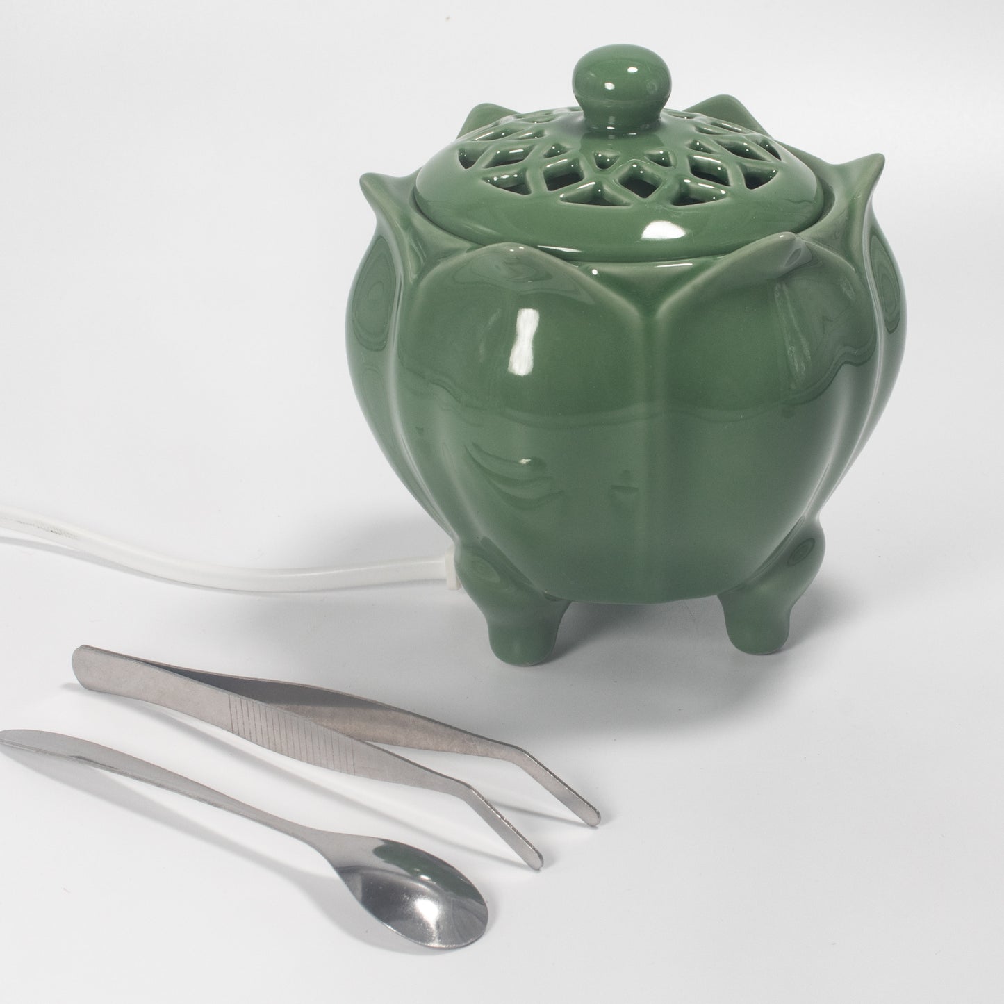 Lotus Ceramic Electric Incense Burner | Timer Temperature Control | Essential Oil Diffuser | Aromatherapy Warmer | Home Decor Gift