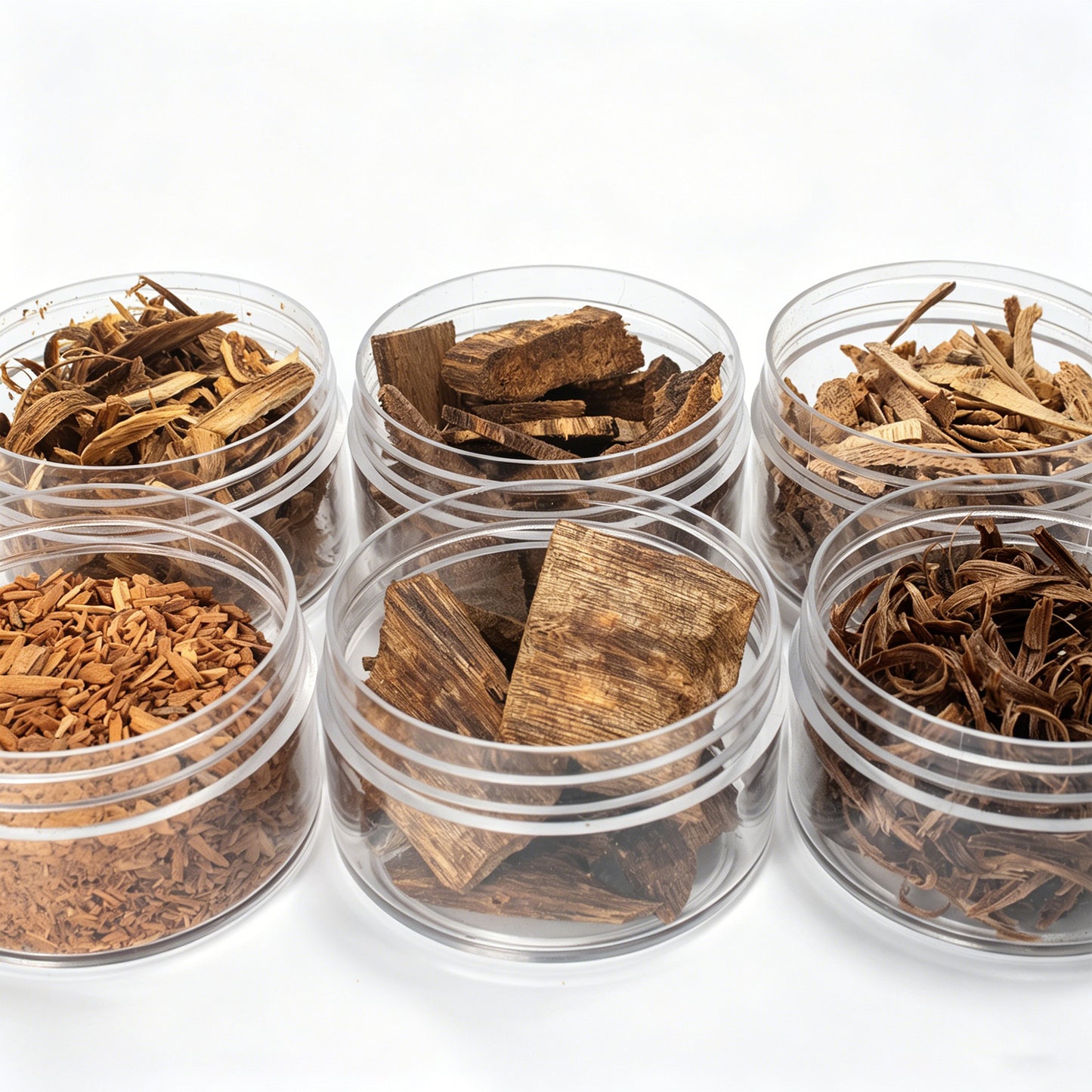 Natural Aromatic Wood Chips Sampler Set, 6 Varieties Agarwood & Sandalwood for Electric Burner, Premium Resin Incense Materials